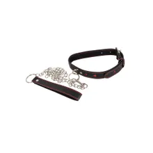 Bad Kitty Halsfessel mit Leine, schwarz/rot Bad Kitty Halsfessel mit Leine, schwarz/rot