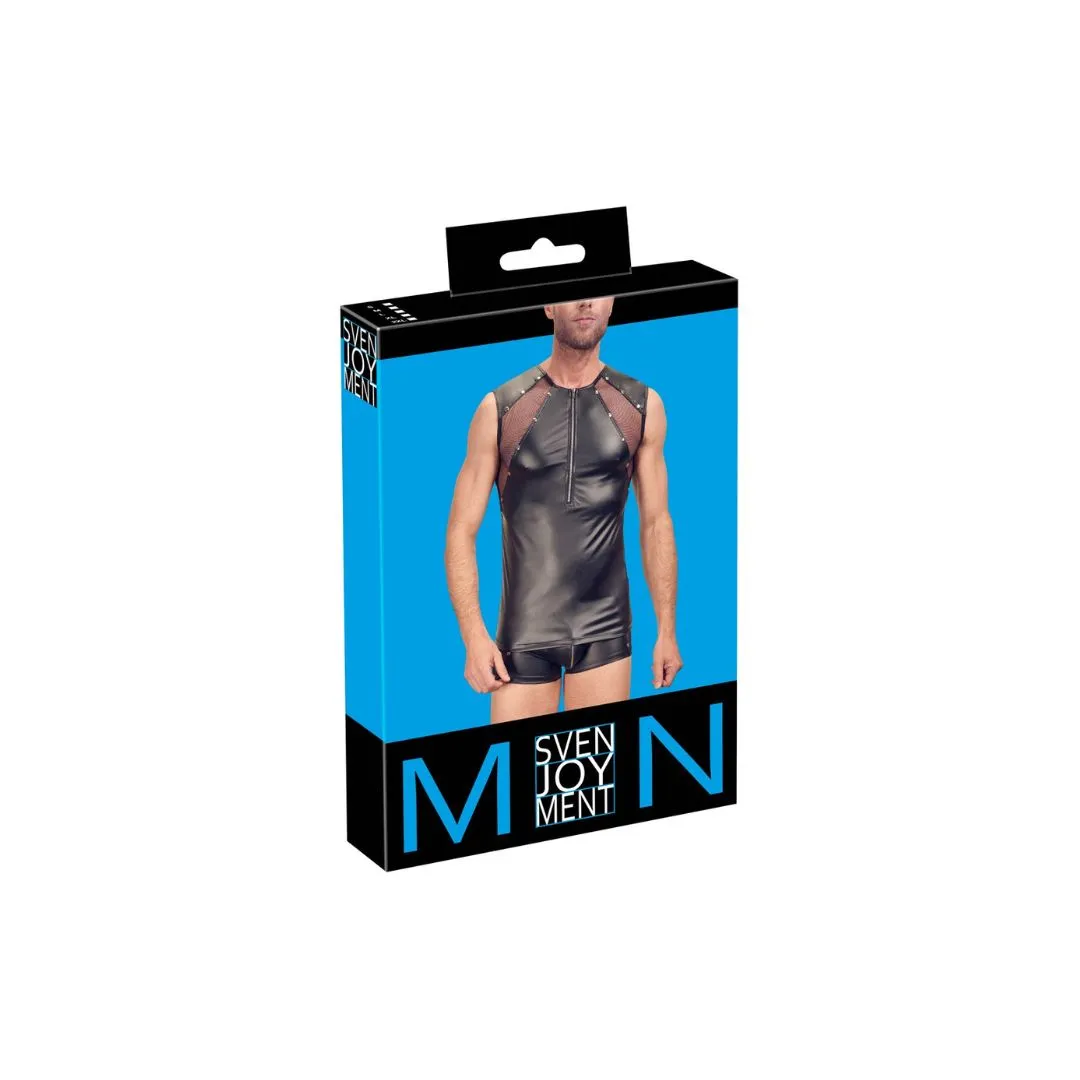 Ärmelloses Shirt im Mattlook mit Netz-Einsätzen und Reißverschluss – Bild 5