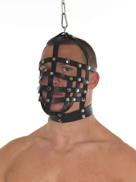Leder-Maulkorbmaske mit Ring, schwarz Leder-Maulkorbmaske mit Ring, schwarz