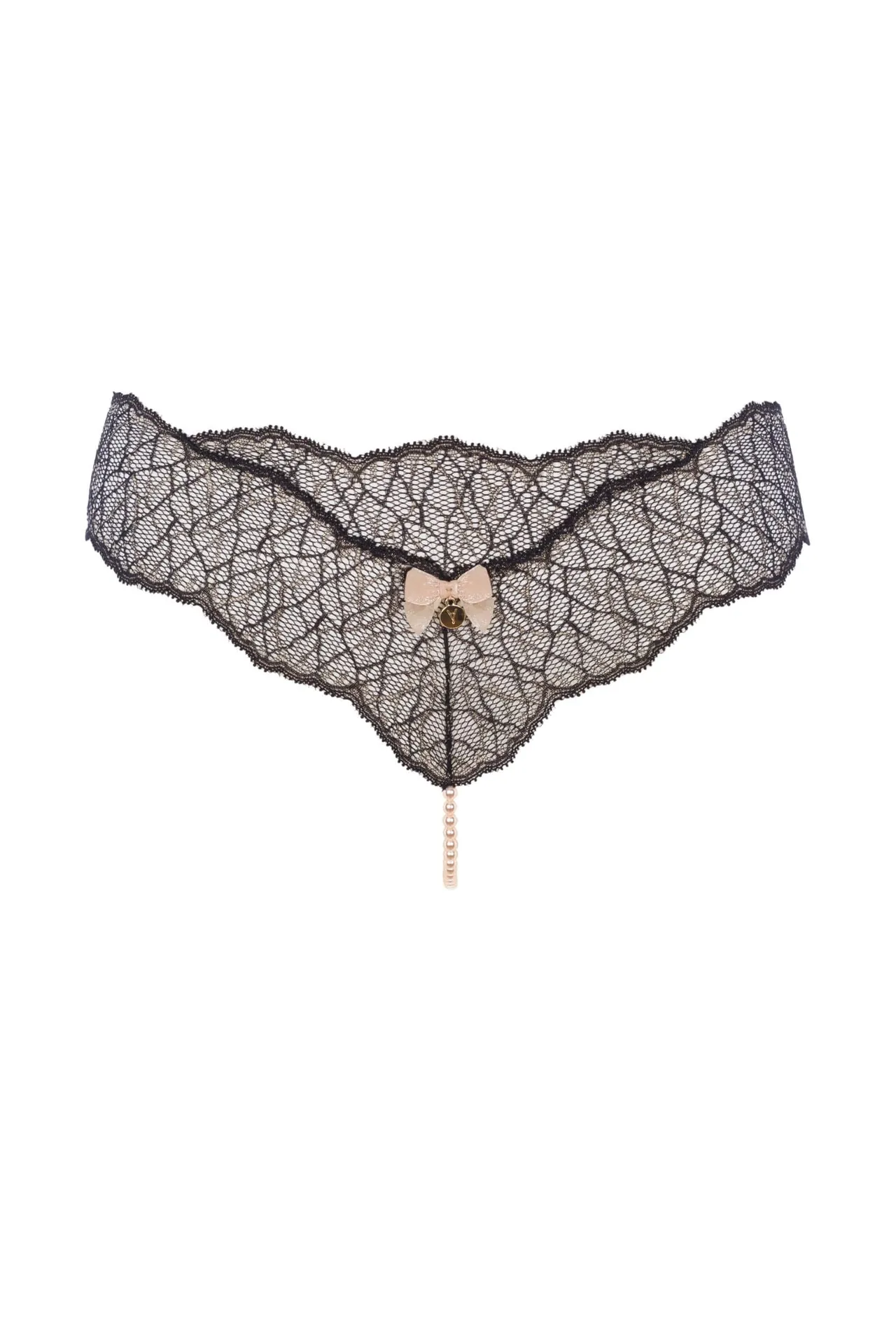 Bracli - Sydney Perlenstring Schwarz - Luxus-Dessous mit Perlenkette Größe L Bracli - Sydney Perlenstring Schwarz - Luxus-Dessous mit Perlenkette Größe L