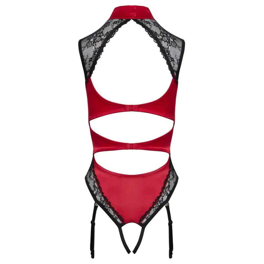 Straps-Body ouvert mit rotem Satin – Bild 5