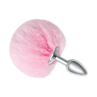 Fluffy Bunny Tail - Metal Butt Plug, 12 cm Fluffy Bunny Tail - Metal Butt Plug, 12 cm