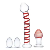 Glas - Mr. Swirly 4 pc Set with Glass Kegel Balls & Butt Plu Glas - Mr. Swirly 4 pc Set with Glass Kegel Balls & Butt Plu