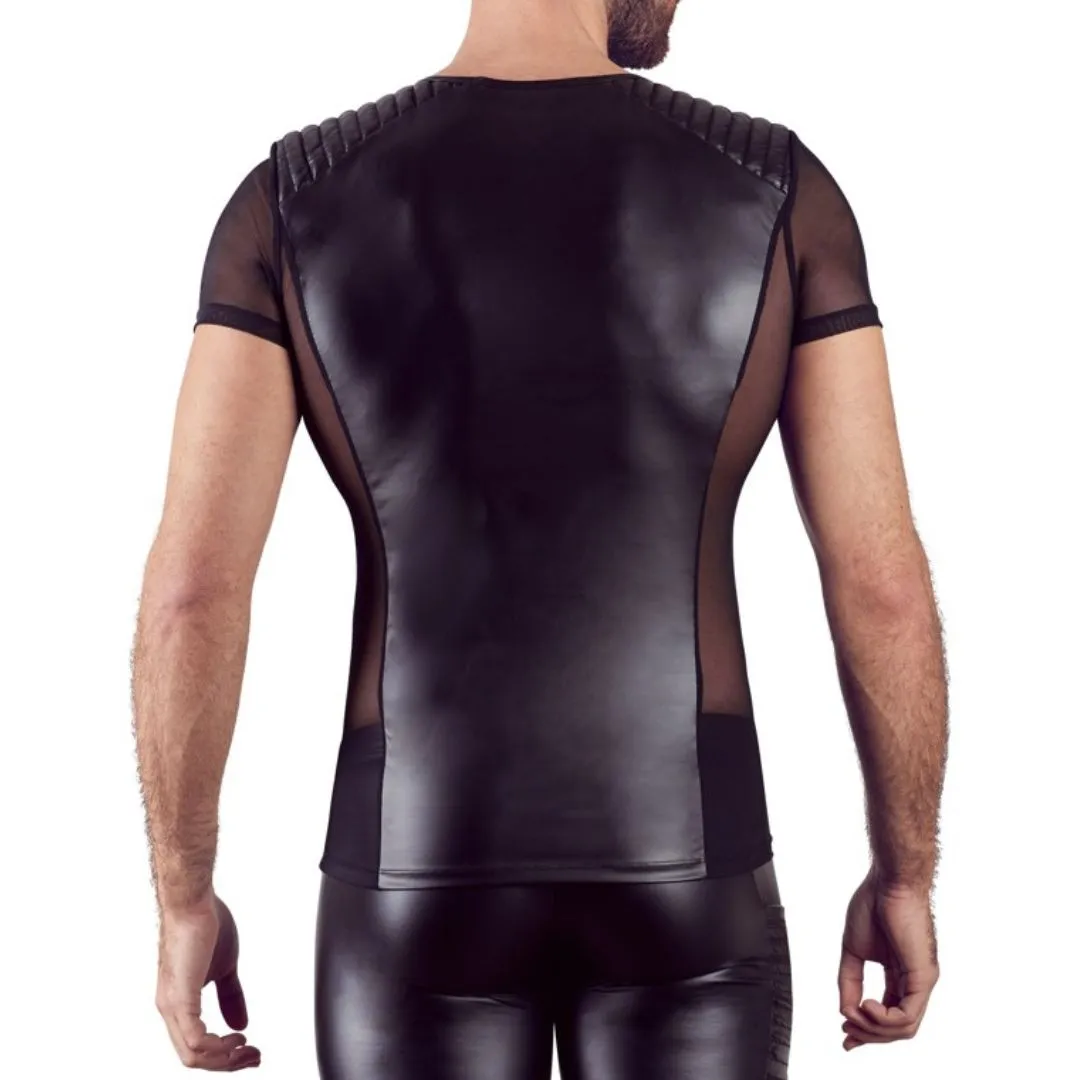 T-Shirt im Mattlook mit gesteppten Schultern – Bild 3