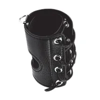 Blue Line 3%27%27 Cock Sheath: Kunstleder-Penismanschette, schwarz Blue Line 3%27%27 Cock Sheath: Kunstleder-Penismanschette, schwarz