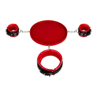 Hals- und Handfesseln mit Tablett, 4 Teile Hals- und Handfesseln mit Tablett, 4 Teile