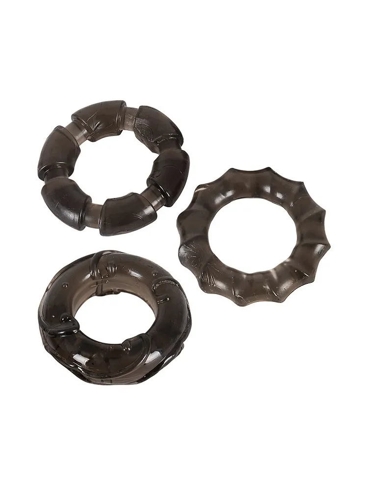 Stretchy Cockrings: Penisringe-Set, smoke Stretchy Cockrings: Penisringe-Set, smoke