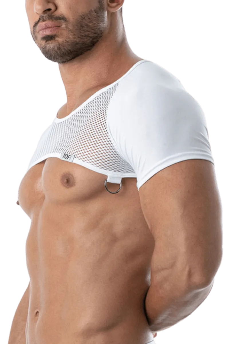 Schulter Harness Shirt mit Netz weiß Schulter Harness Shirt mit Netz weiß