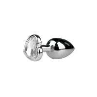 Silberner Analplug mit Herzkristall - S/M/L Silberner Analplug mit Herzkristall - S/M/L