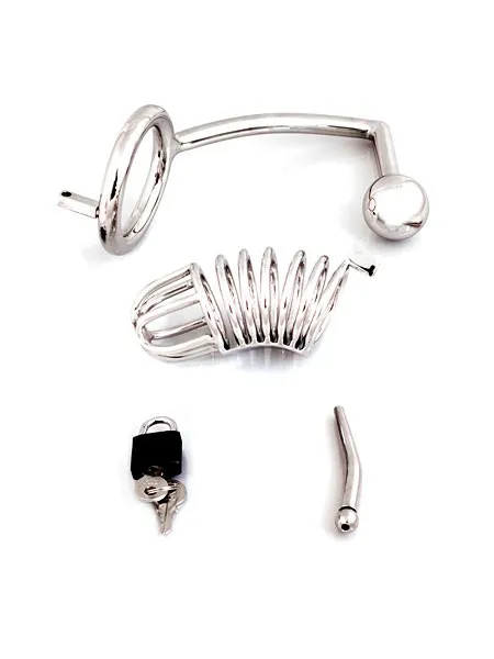 Chastity Cage with Screw: Keuschheitskäfig mit 50mm Ring, Dilator und Analplug Chastity Cage with Screw: Keuschheitskäfig mit 50mm Ring, Dilator und Analplug