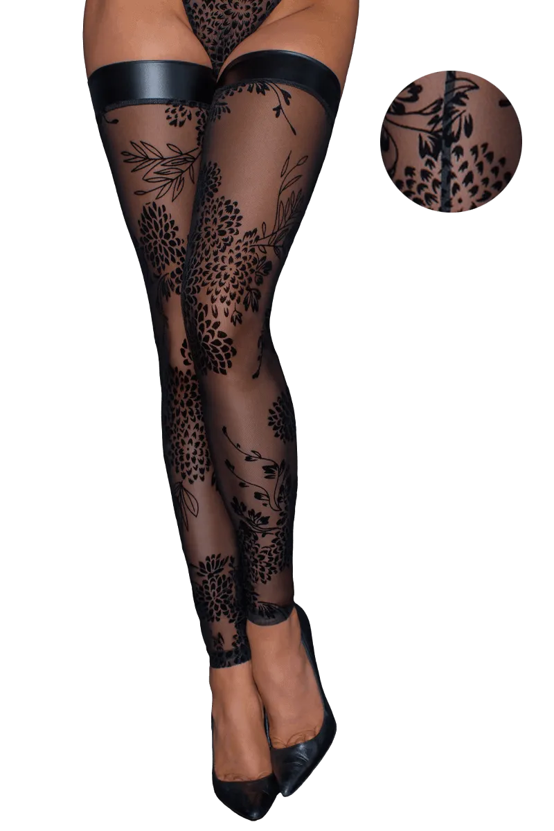 Strümpfe mit Flockstickerei Strümpfe mit Flockstickerei