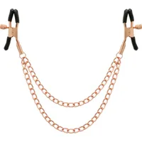 Nippelklemmen mit doppelter goldener Metallkette Nippelklemmen mit doppelter goldener Metallkette