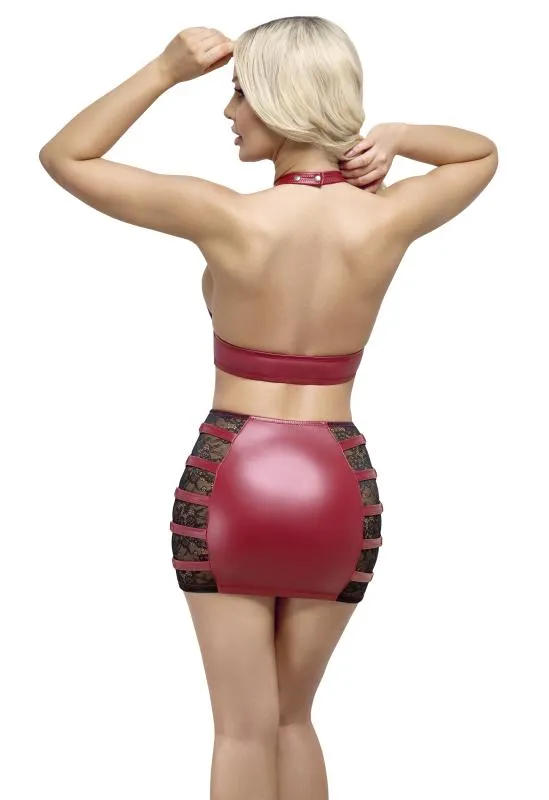 Cottelli PARTY – Crop Top & Minirock Set – Rot – Bild 2