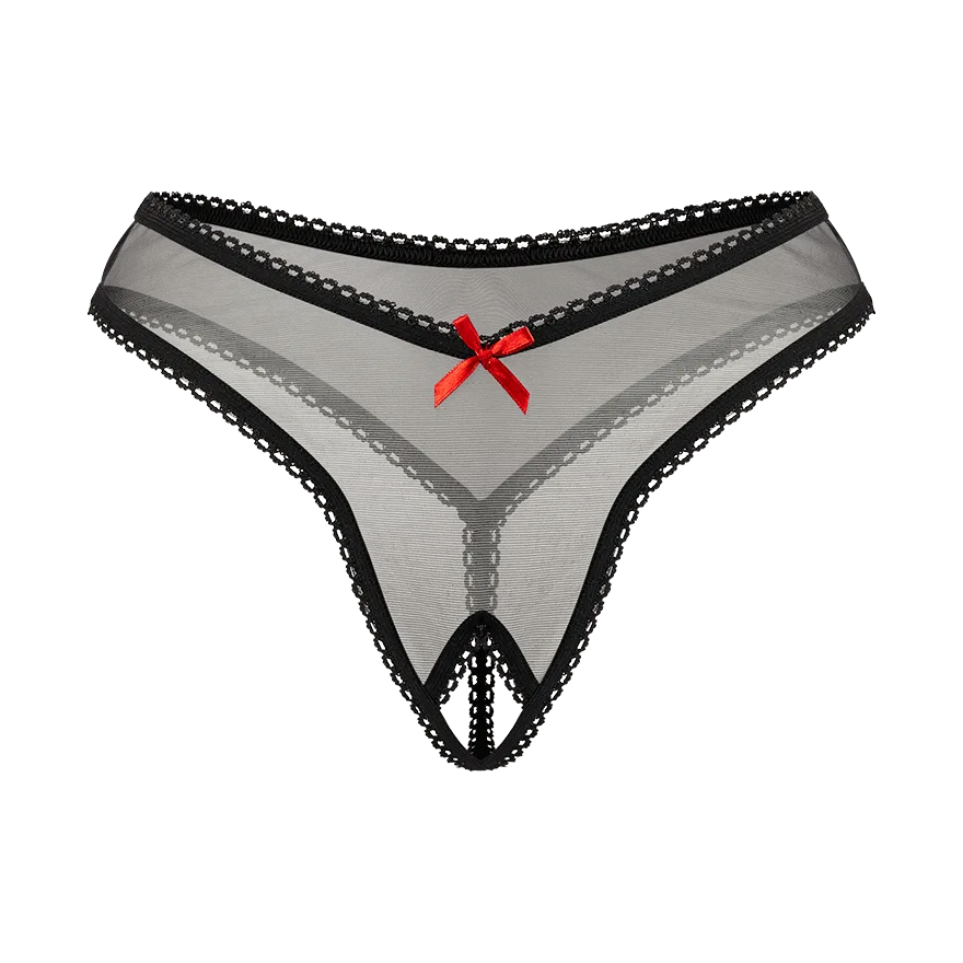 Schicker Ouvert-String mit Ziernaht Schicker Ouvert-String mit Ziernaht