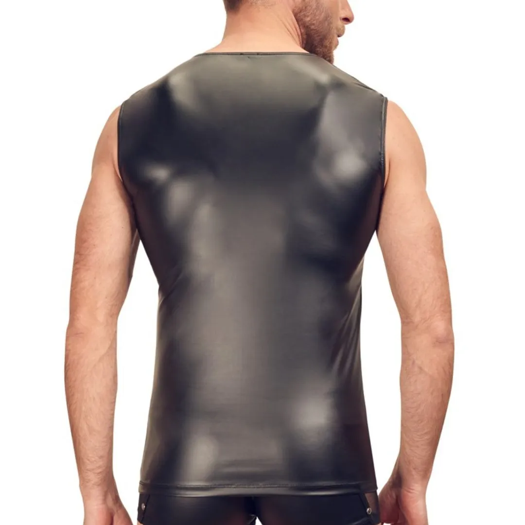 Ärmelloses Shirt im Mattlook mit Netz-Einsätzen und Reißverschluss – Bild 3