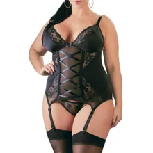 Strapshemd mit Spitzeneinsätzen plus Slip Strapshemd mit Spitzeneinsätzen plus Slip