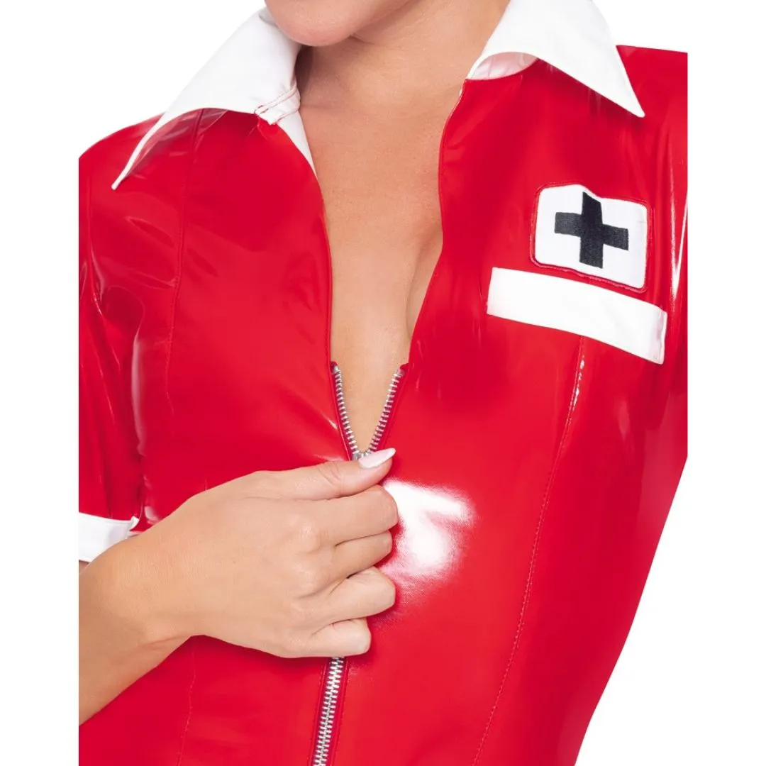 Krankenschwester Minikleid plus Haube aus Lack – Bild 5