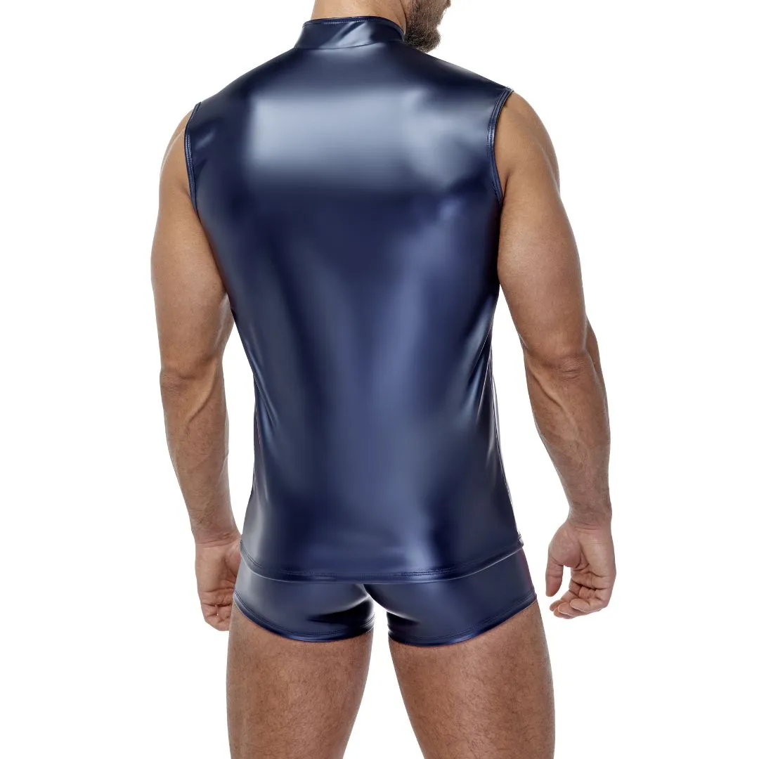 Shirt im Blue Metallic-Mattlook – Bild 3