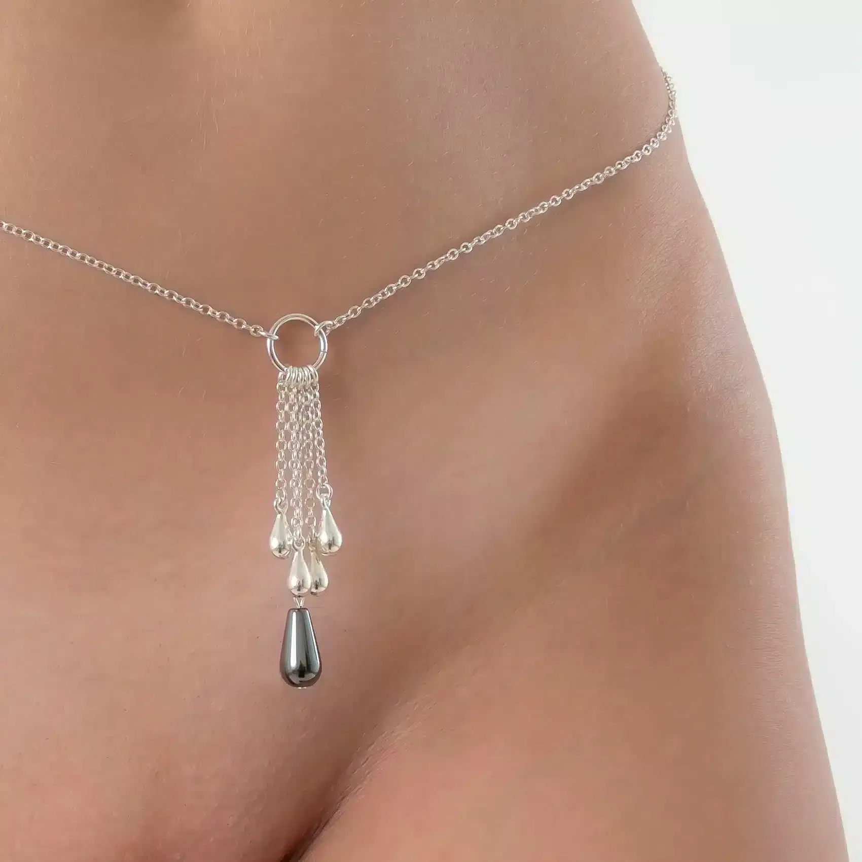 Sylvie Monthulé - Hüftkette Perlenregen | Silber Größe XS – Bild 2