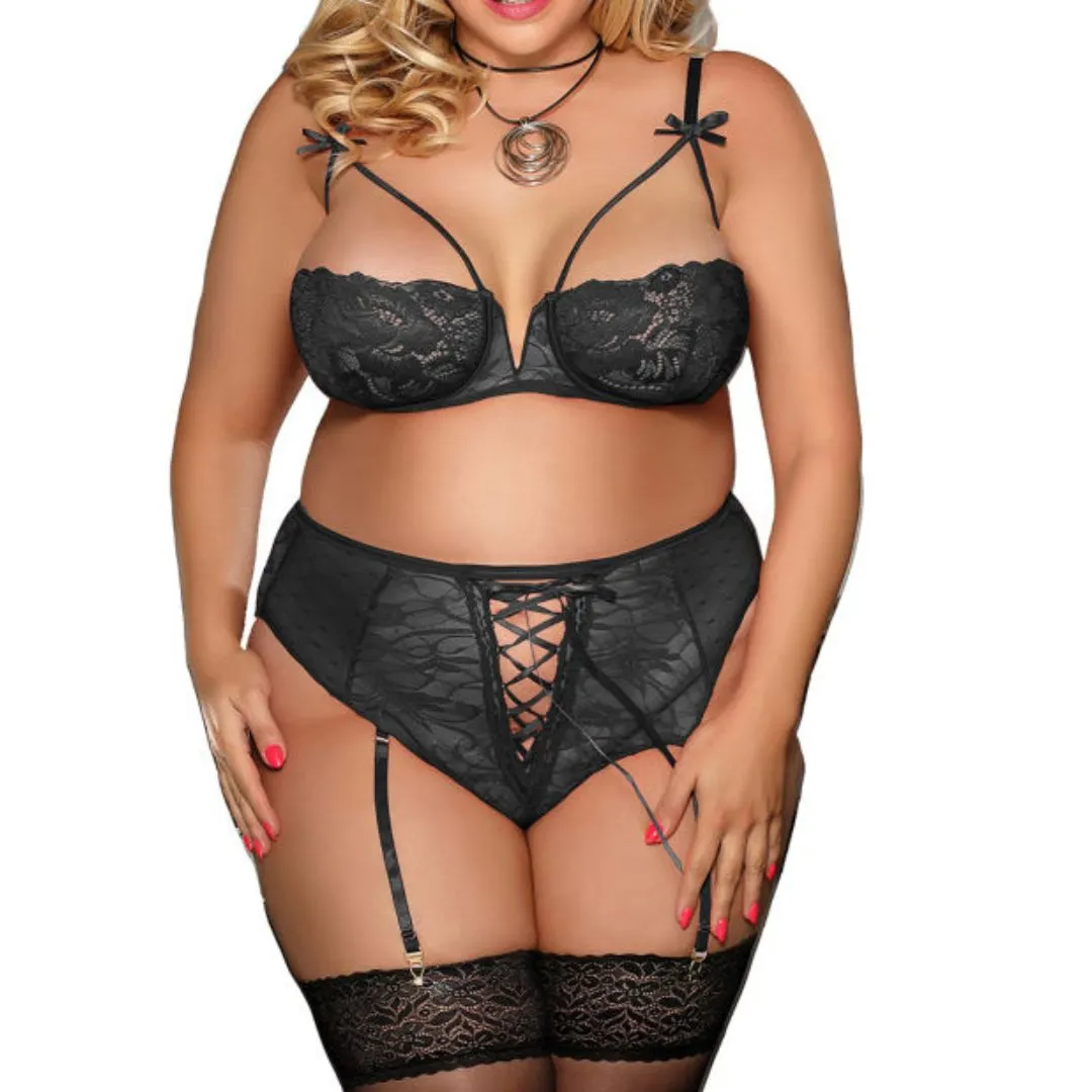 Bügel-BH mit Schleifchen plus Straps-Slip Bügel-BH mit Schleifchen plus Straps-Slip