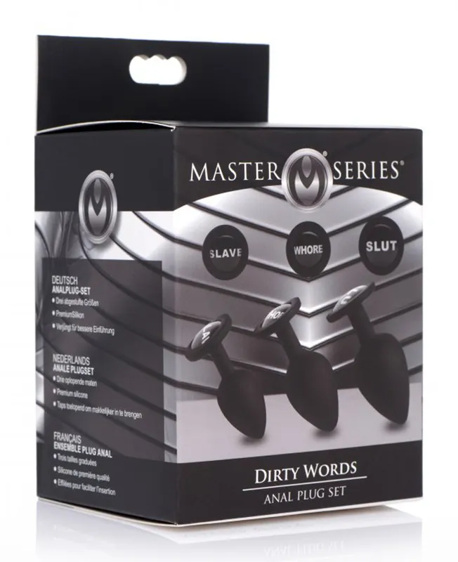 Master Series »Dirty Words« 3-teiliges Analplug-Set – Bild 5