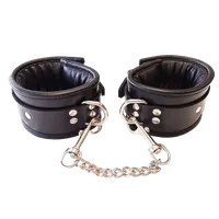 Leather Wrist Cuffs (Padded) Black Leather Wrist Cuffs (Padded) Black