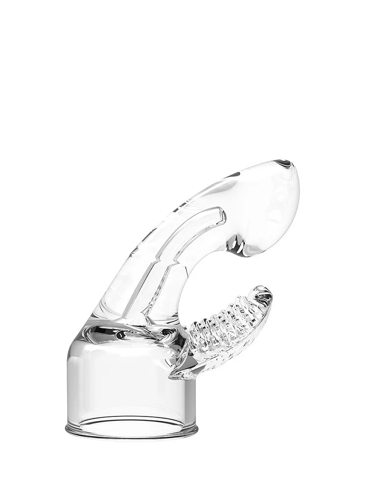 Power Wand Dual Stimulation: Vibratoraufsatz, transparent Power Wand Dual Stimulation: Vibratoraufsatz, transparent