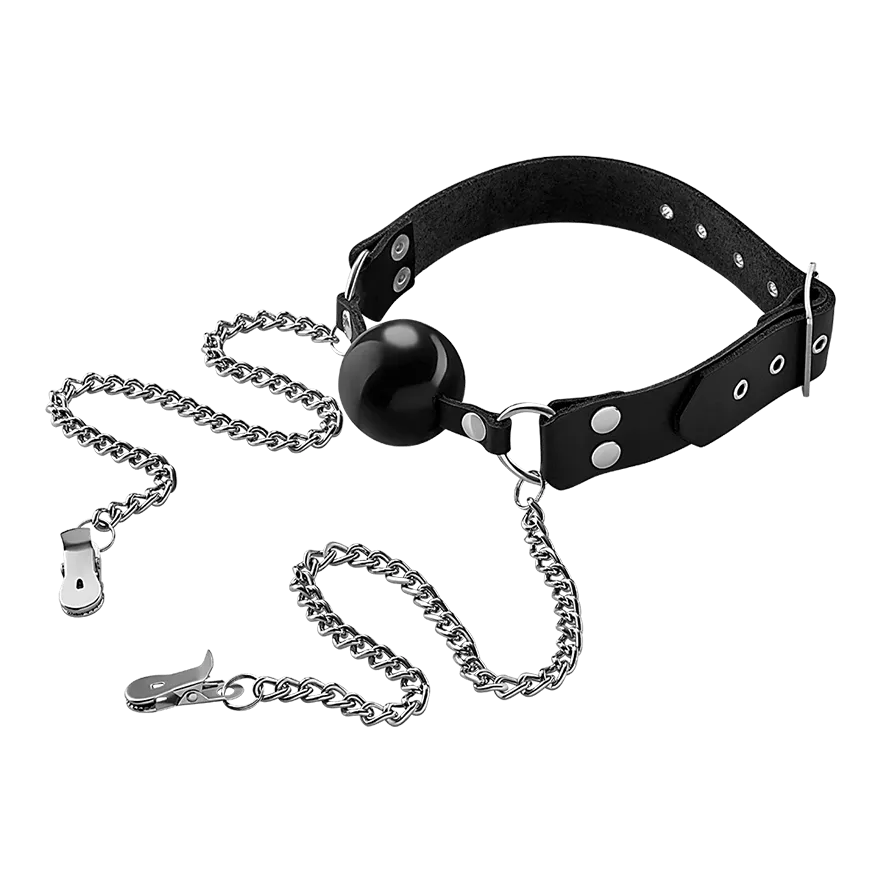 Ballknebel mit Nippelklemmen Ballknebel mit Nippelklemmen