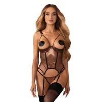 Obsessive – Soranna Corset & Crotchless Thong – Brown Obsessive – Soranna Corset & Crotchless Thong – Brown