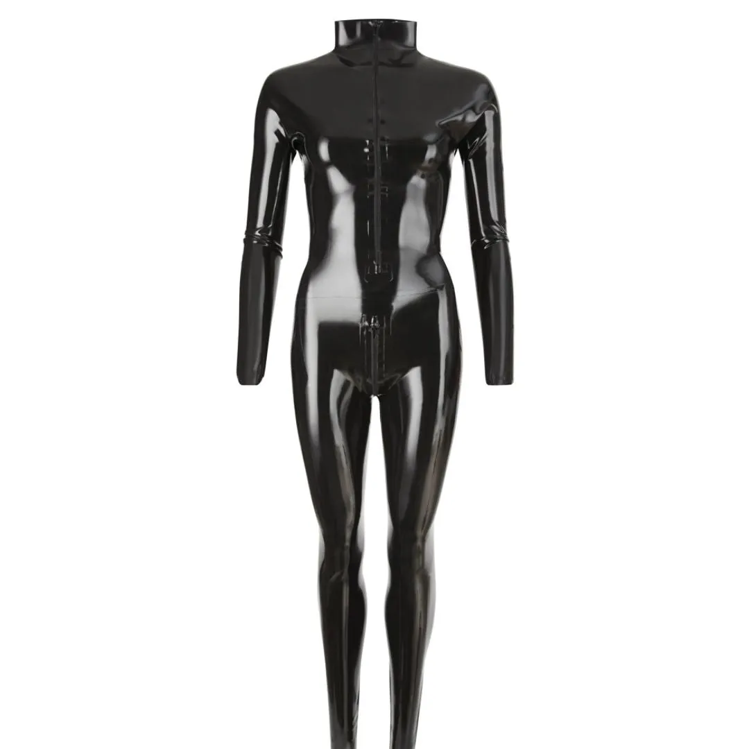 Langarm-Catsuit aus Latex mit Front- und Schritt-Reißverschluss – Bild 5
