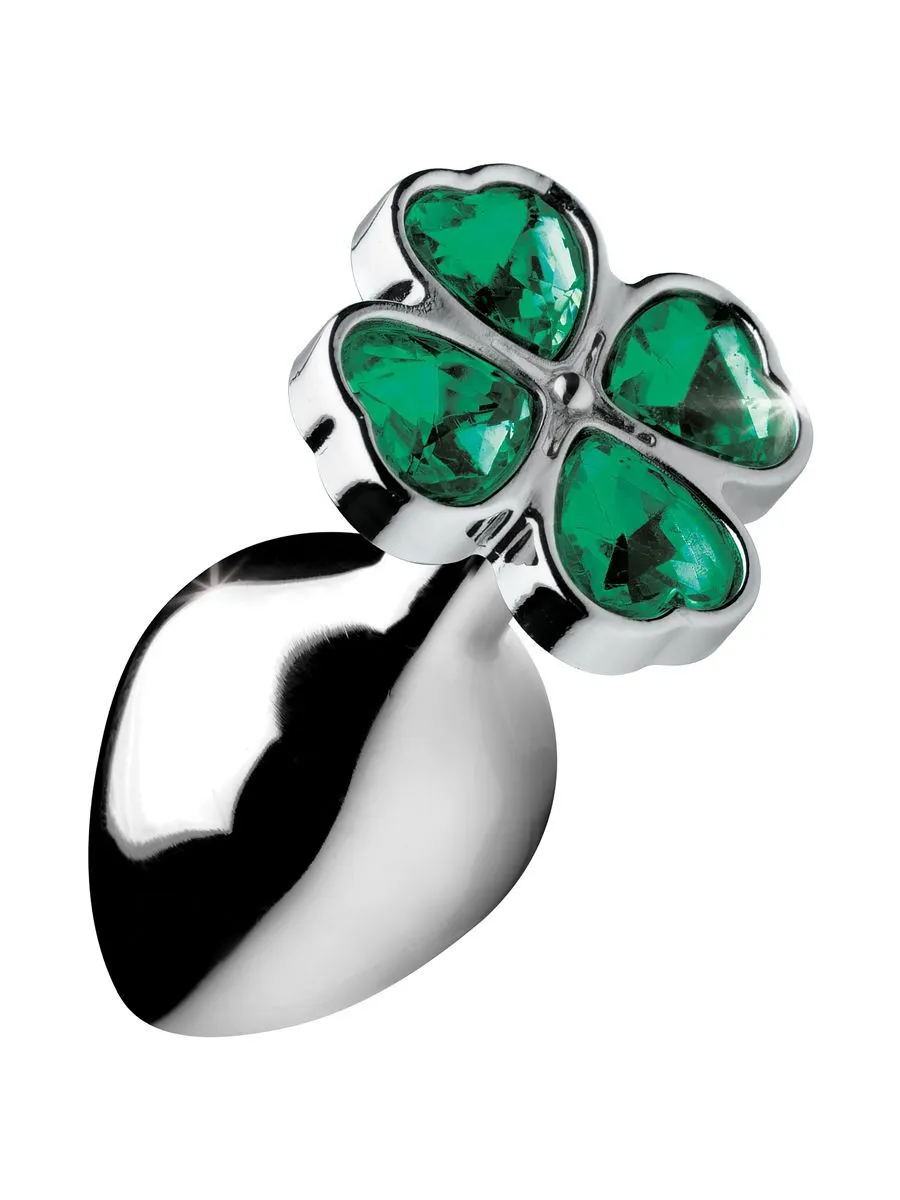 Booty Sparks Lucky Clover Gem: Anal-Plug, silber/grün (Large) Booty Sparks Lucky Clover Gem: Anal-Plug, silber/grün (Large)