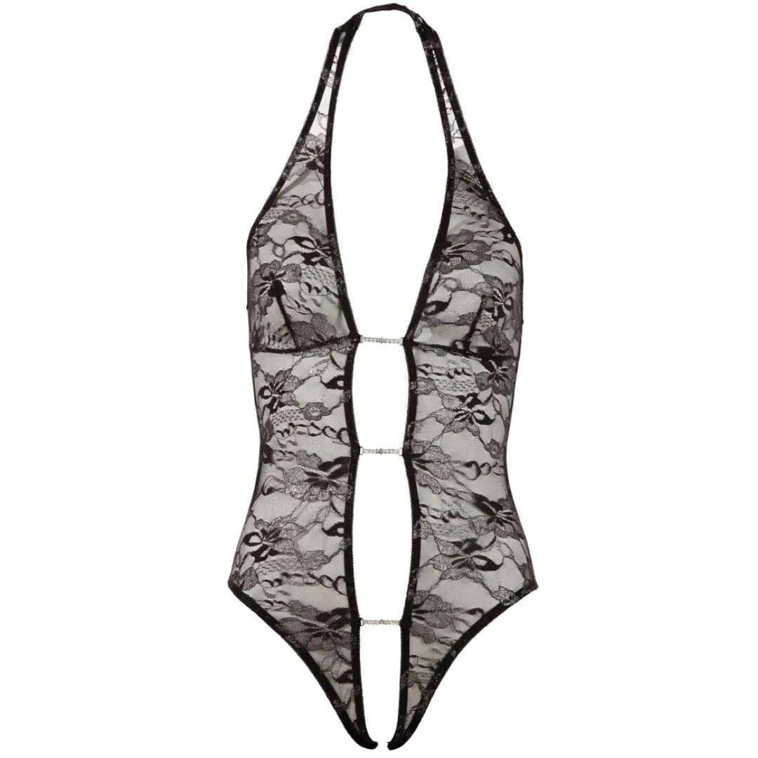 Spitzen-Body ouvert mit drei Strassketten vorne – Bild 4