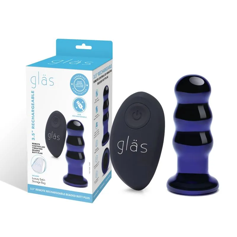 Glas - Rechargeable Remote Controlled Vibrating Beaded Buttplug – Bild 2
