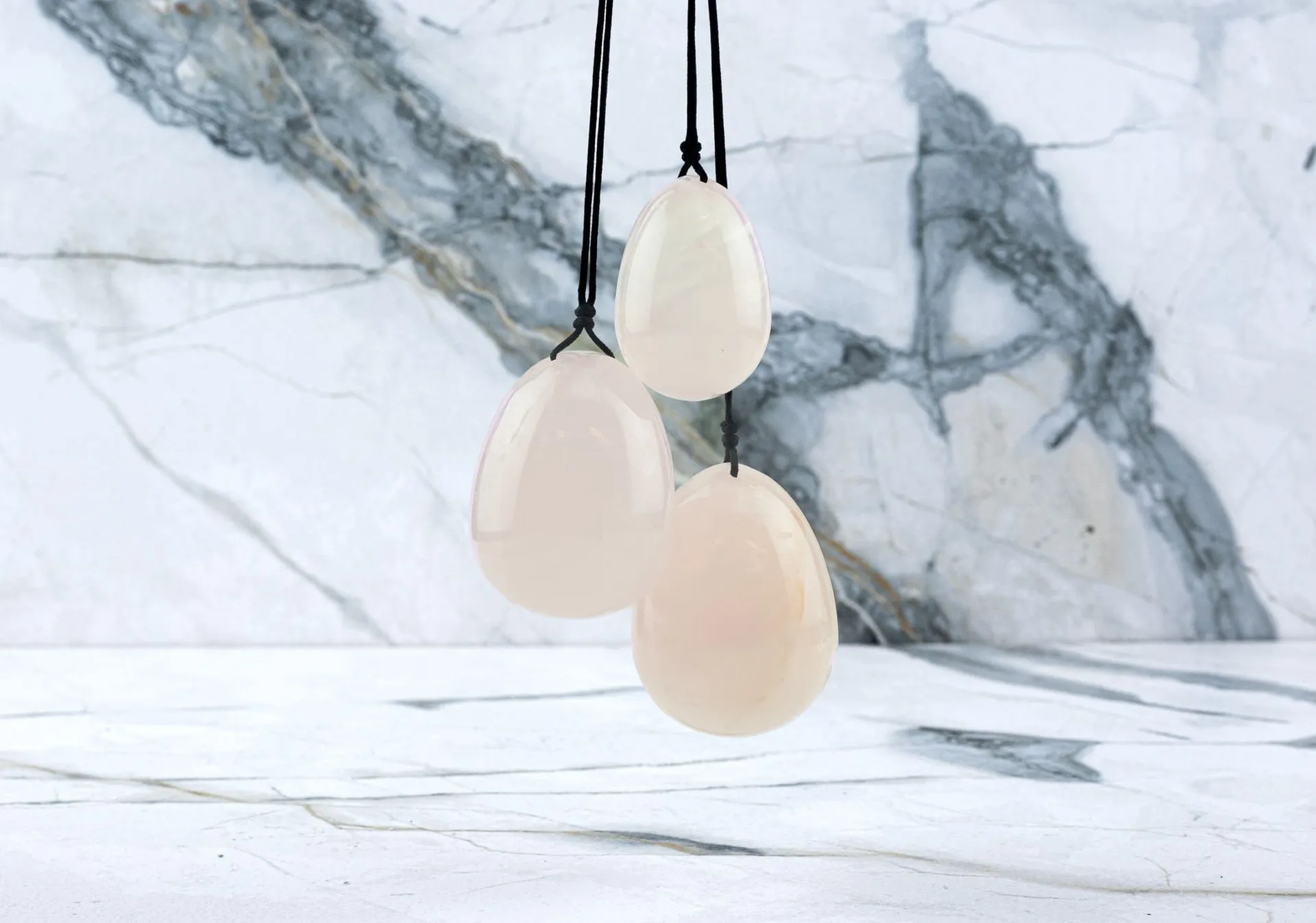 Yoni-Ei - Rosenquarz (Set) – Bild 2