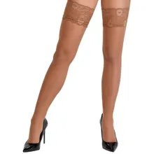 Halterlose helle Strümpfe mit Spitzenabschluss (9cm) Halterlose helle Strümpfe mit Spitzenabschluss (9cm)