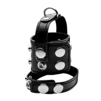 Strict Cock Strap and Ball Stretcher: Hodenstretcher mit Penisring, schwarz Strict Cock Strap and Ball Stretcher: Hodenstretcher mit Penisring, schwarz