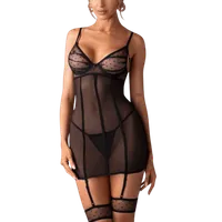 Straps-Negligé mit Beinbänder Straps-Negligé mit Beinbänder