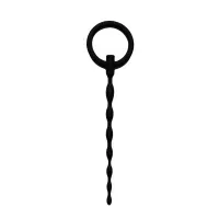 Penis-Plug mit Ring aus Silikon – Schwarz Penis-Plug mit Ring aus Silikon – Schwarz
