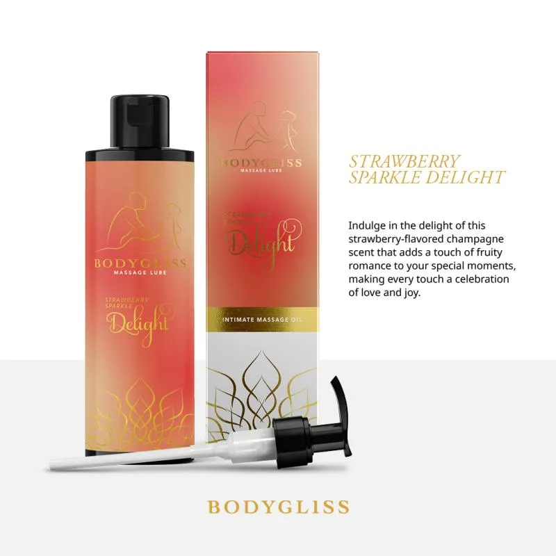BodyGliss - Massageöl und Gleitmittel in 1 Erdbeere & Champagner - 150 ml – Bild 2