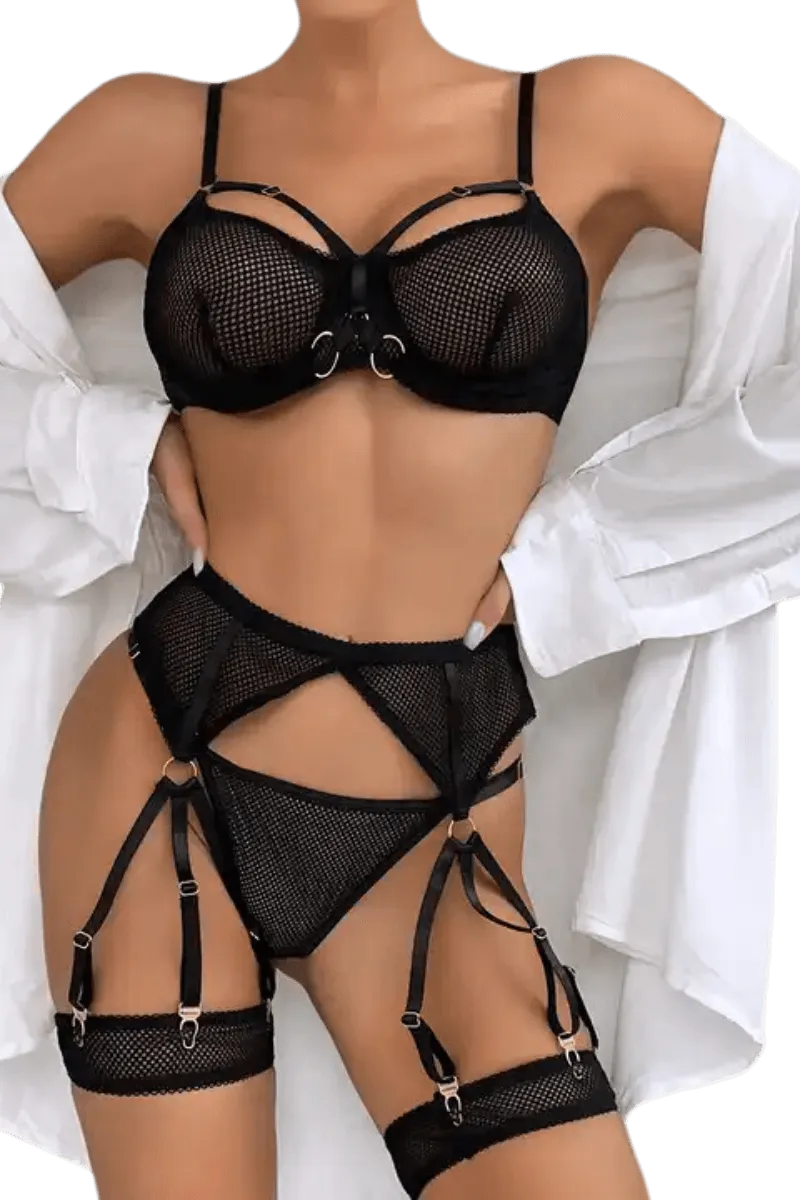 4tlg. Lingerie Set black 4tlg. Lingerie Set black