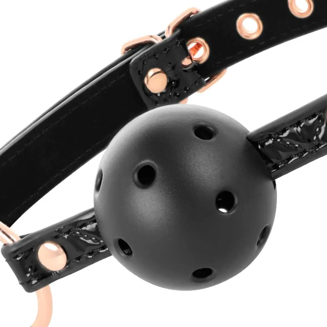 Atmungsaktiver Mundknebel mit Rosé-Gold Details – Bild 3