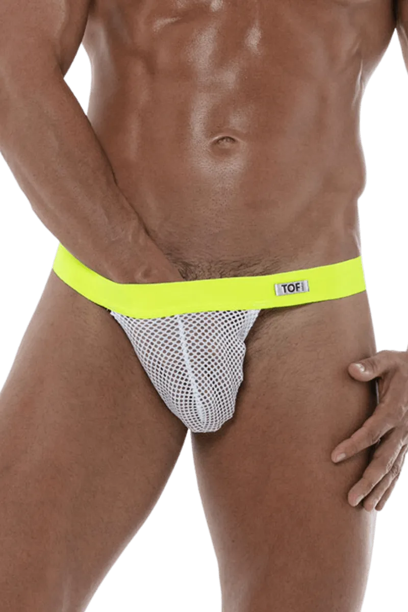 Herren Stringless Tanga weiß gelb Herren Stringless Tanga weiß gelb