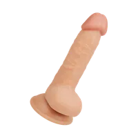 Flexibler Naturdildo mit Hoden, 18 cm Flexibler Naturdildo mit Hoden, 18 cm