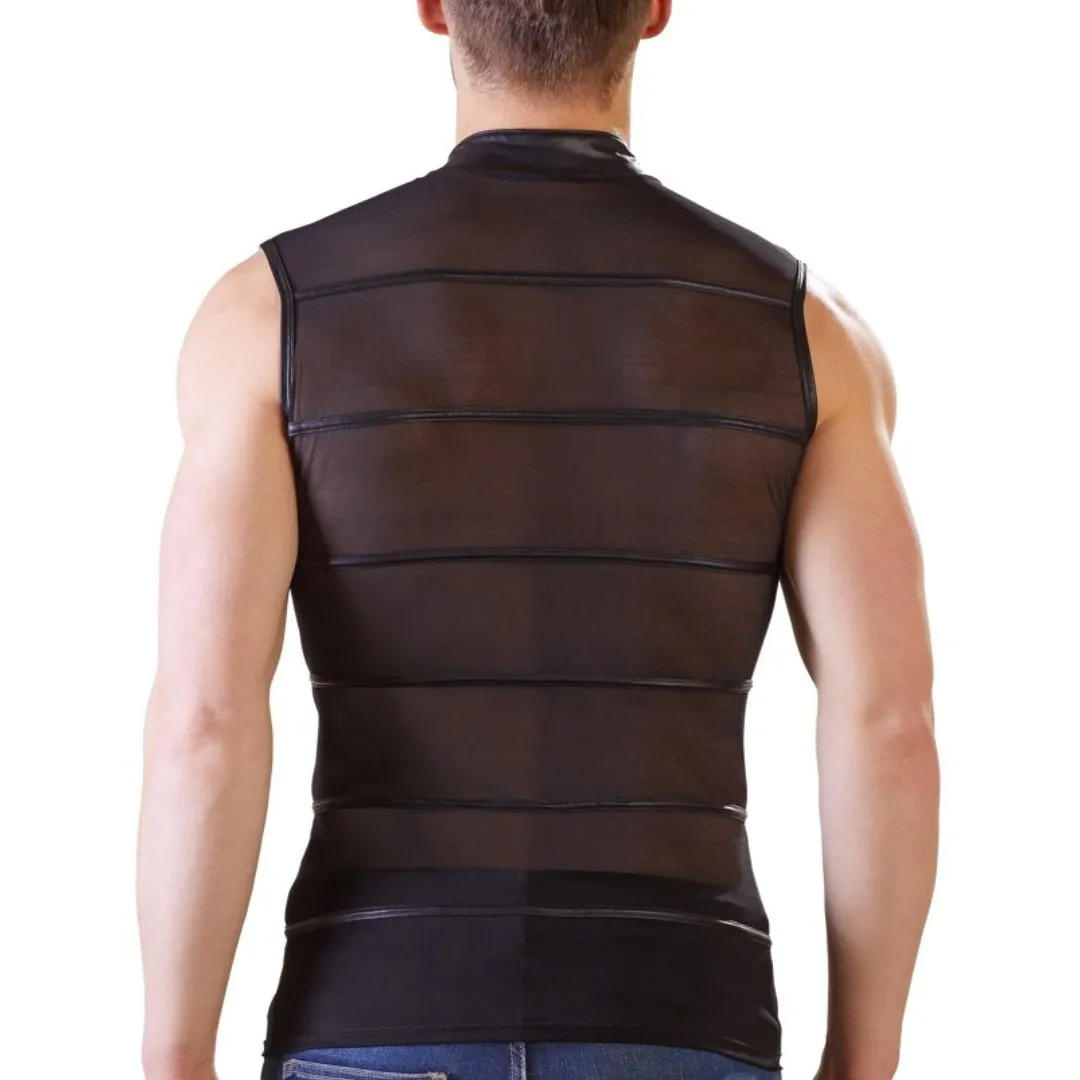 Ärmelloses Shirt aus Powernet mit Reißverschluss – Bild 5