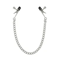 Stainless Steel Aligator: Nippelklemmen mit Kette, silber Stainless Steel Aligator: Nippelklemmen mit Kette, silber