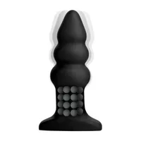 Rippled Rimming Plug Model I: Vibroplug, schwarz Rippled Rimming Plug Model I: Vibroplug, schwarz