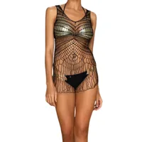 Grobmaschiges Netzkleid mit geometrischem Muster Grobmaschiges Netzkleid mit geometrischem Muster