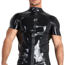 Shirt aus Latex mit Stehkragen und Front-Reißverschluss Shirt aus Latex mit Stehkragen und Front-Reißverschluss