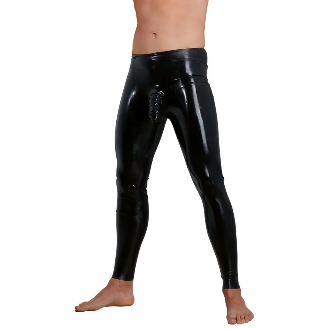 Leggings aus Latex mit Hülle für Penis und Hoden Leggings aus Latex mit Hülle für Penis und Hoden