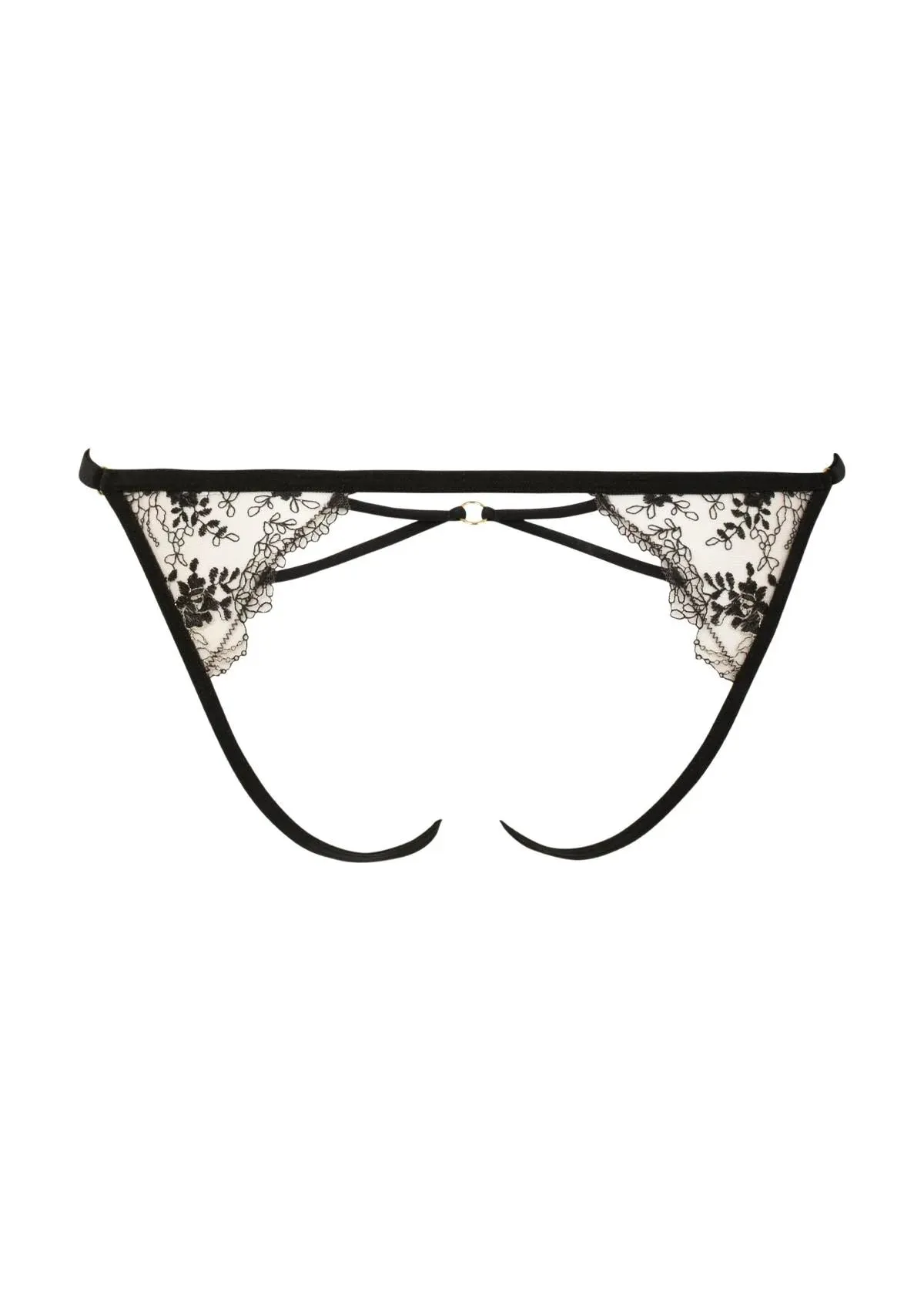 Atelier Amour | Après Minuit Schwarzer offener Tanga Größe M – Bild 2